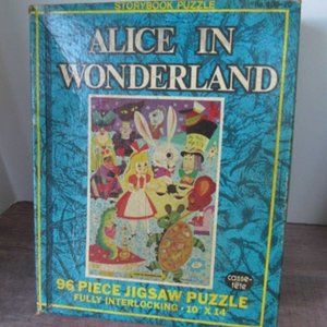 Puzzle Alice in Wonderland Home decor Vintage mad hatter Vtg Puzzles games